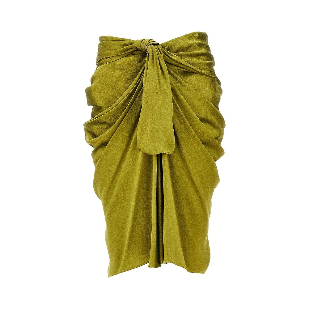 CHLOÉ 36 draped silk midi skirt