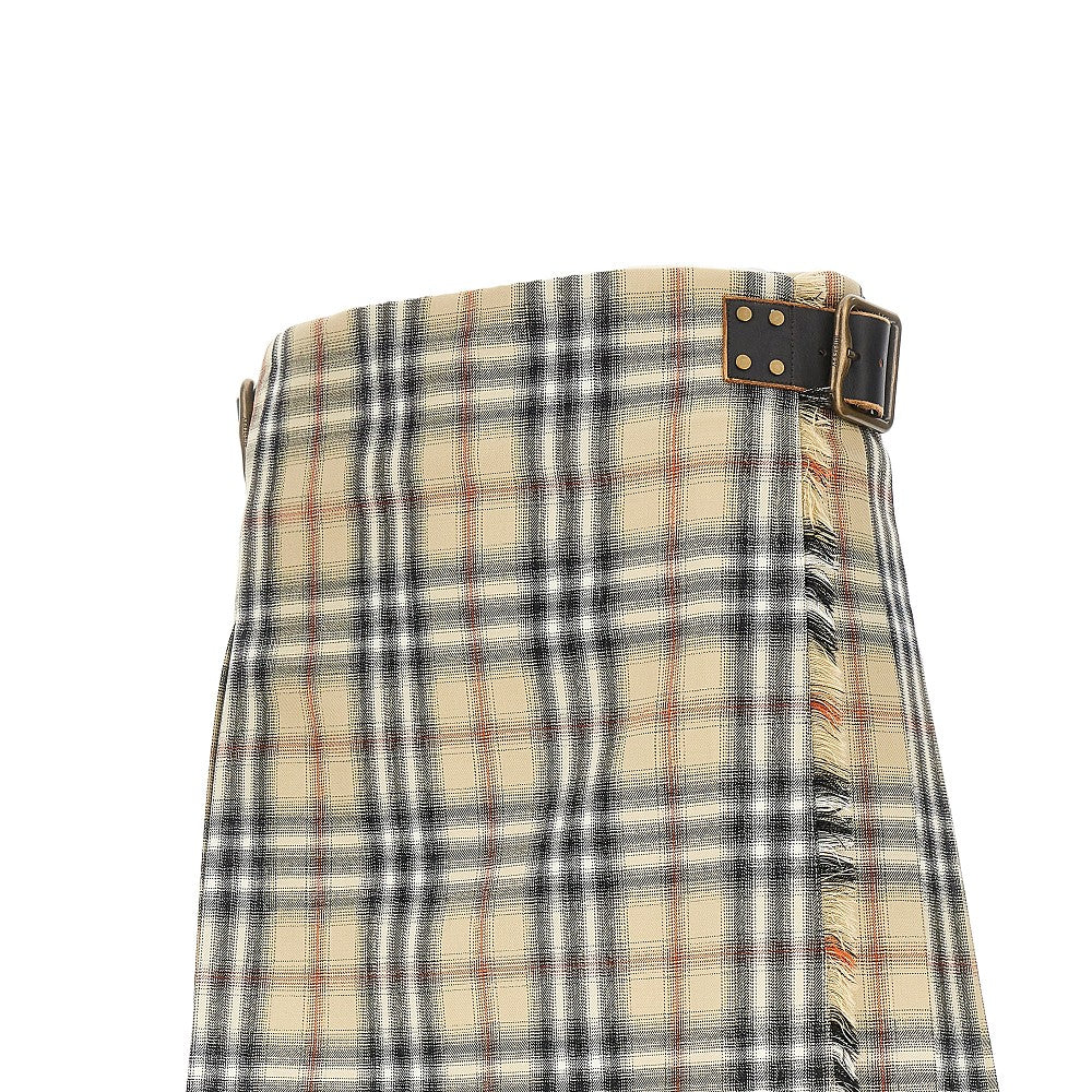 BURBERRY 6 check wool mini skirt