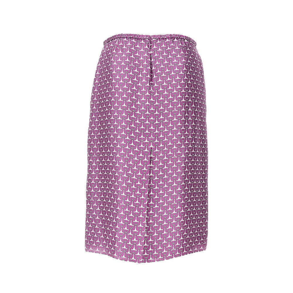 horsebit pattern silk skirt