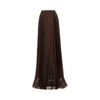pleated crepe de chine maxi skirt