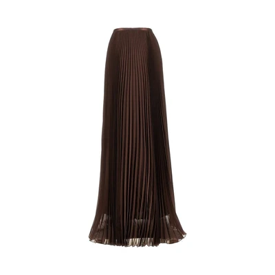 pleated crepe de chine maxi skirt