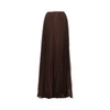 pleated crepe de chine maxi skirt