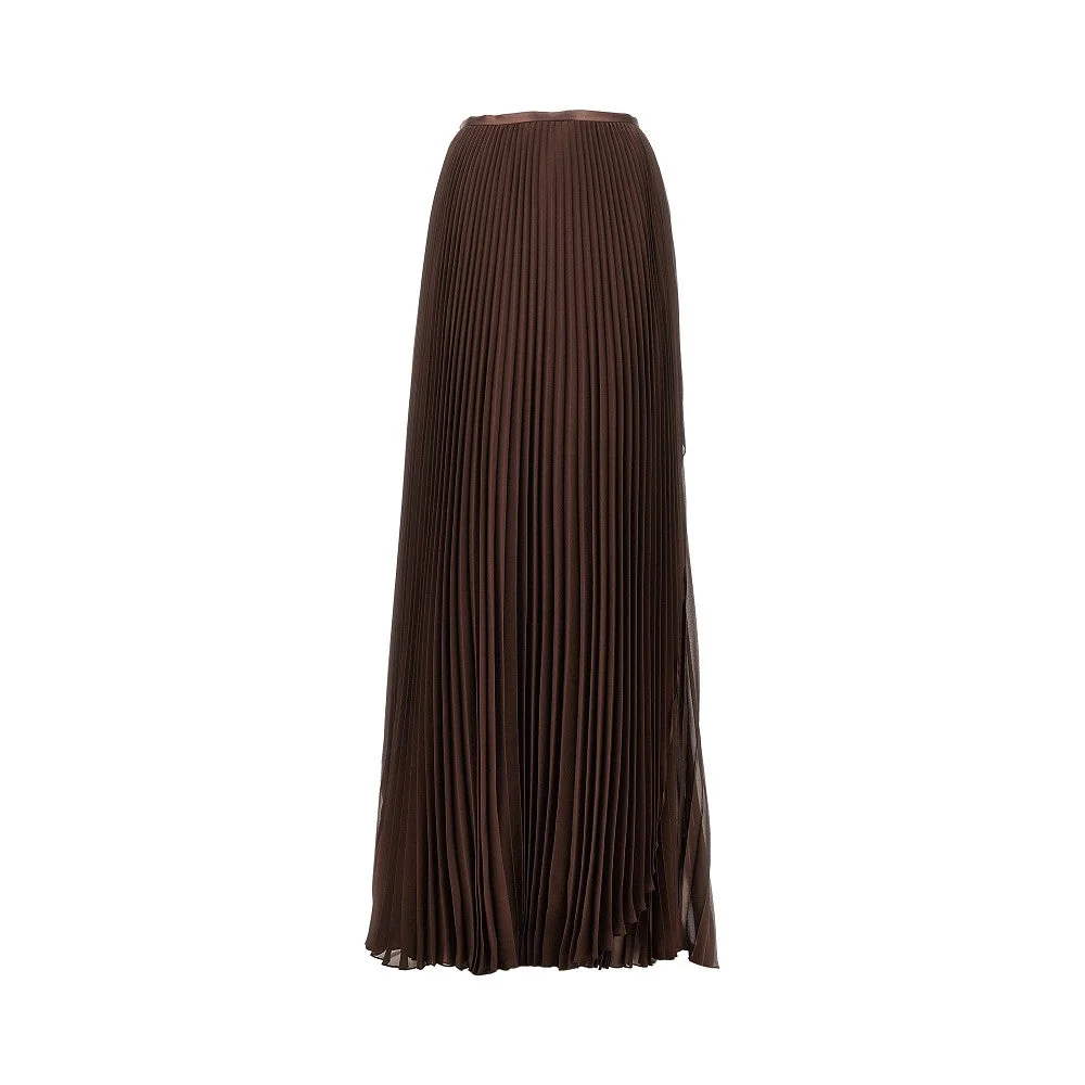 pleated crepe de chine maxi skirt