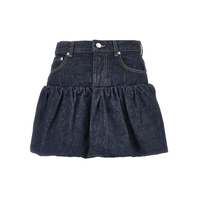 denim mini bubble skirt