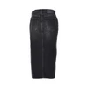 denim midi skirt with front zip