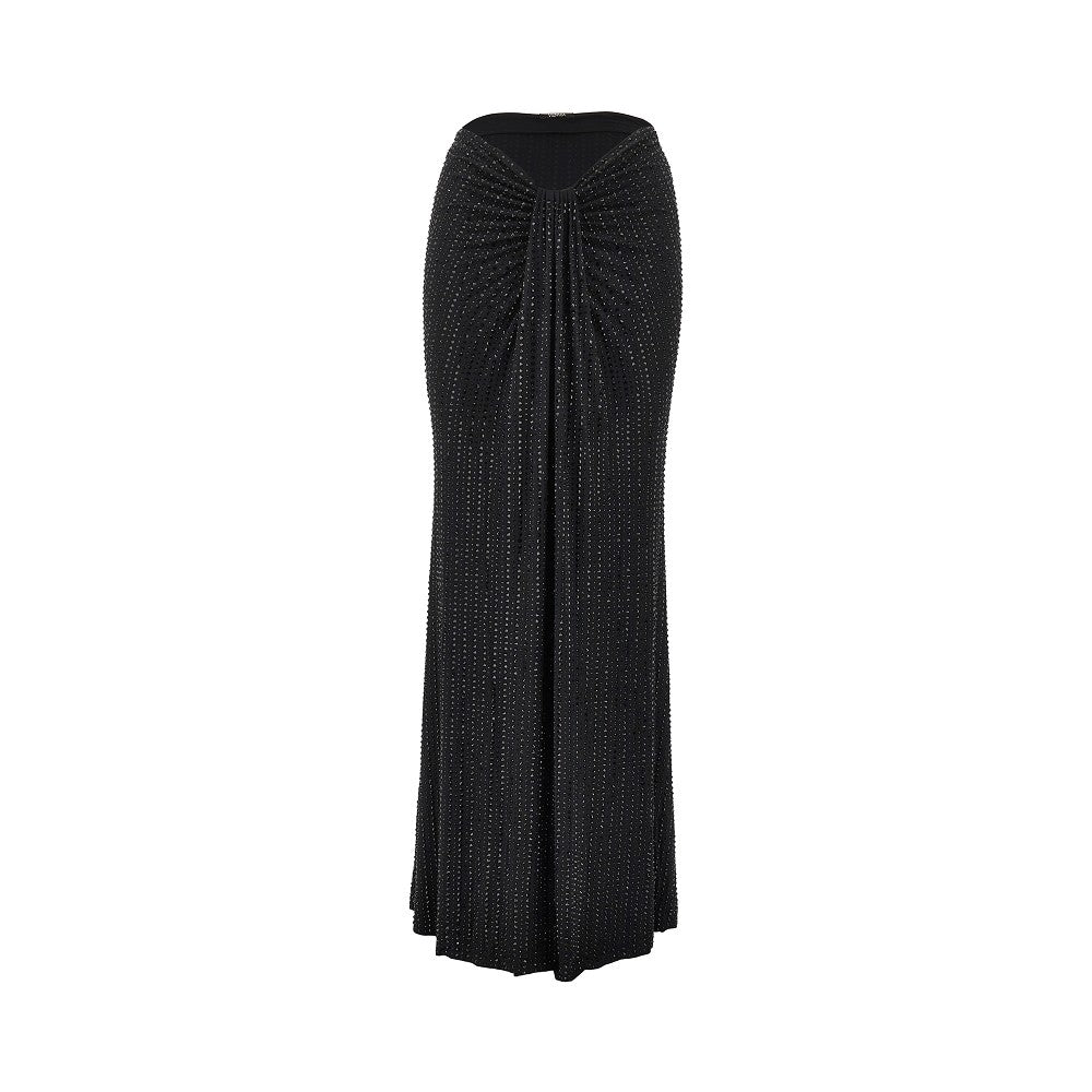 crystal-embellished jersey maxi skirt