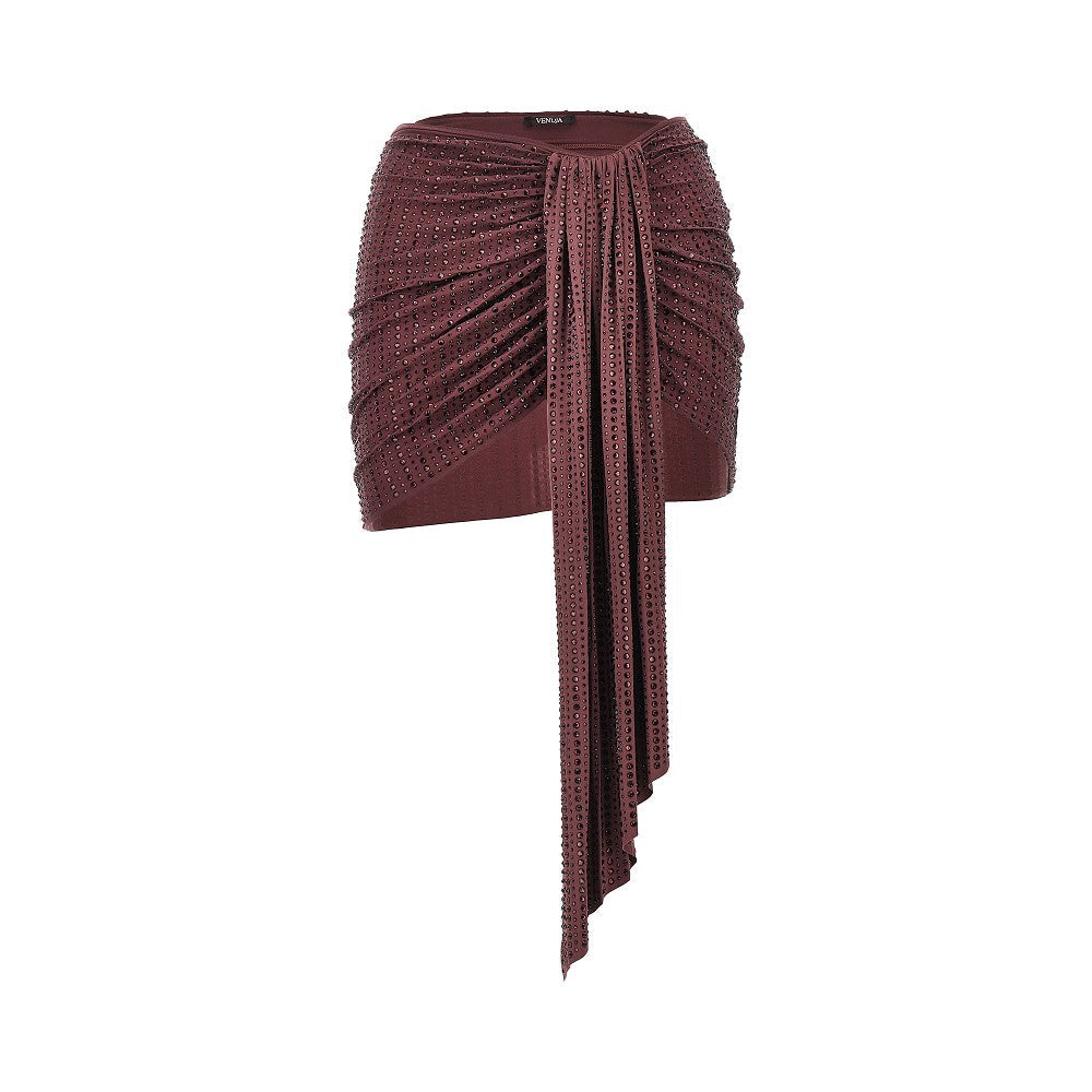 VENUJA M strass-embellished draped mini skirt