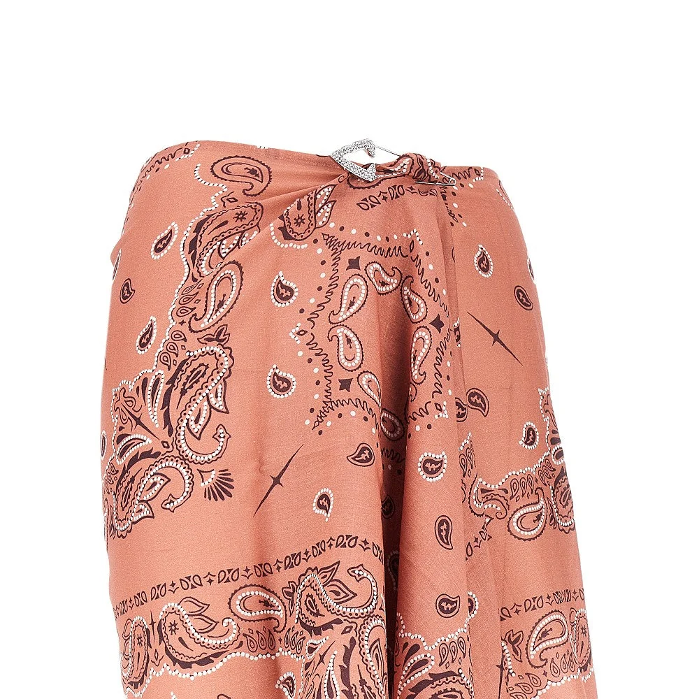 mini sarong skirt with brooch