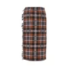 plaid wrap midi skirt