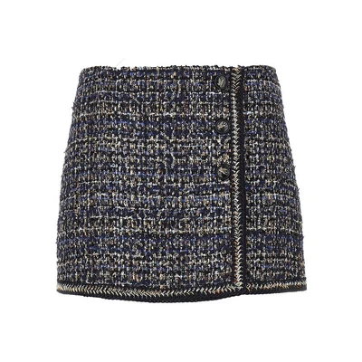 wool-blend tweed mini skirt