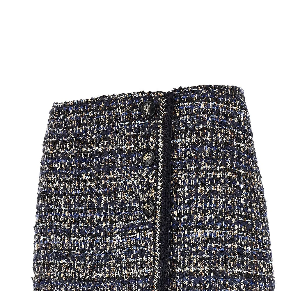 wool-blend tweed mini skirt