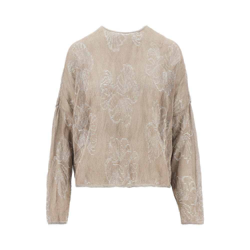 jacquard cotton-blend sweater