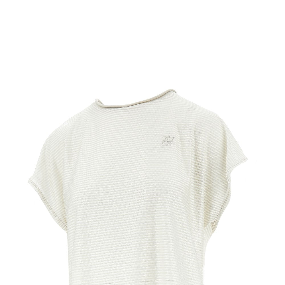 icon striped knitted top