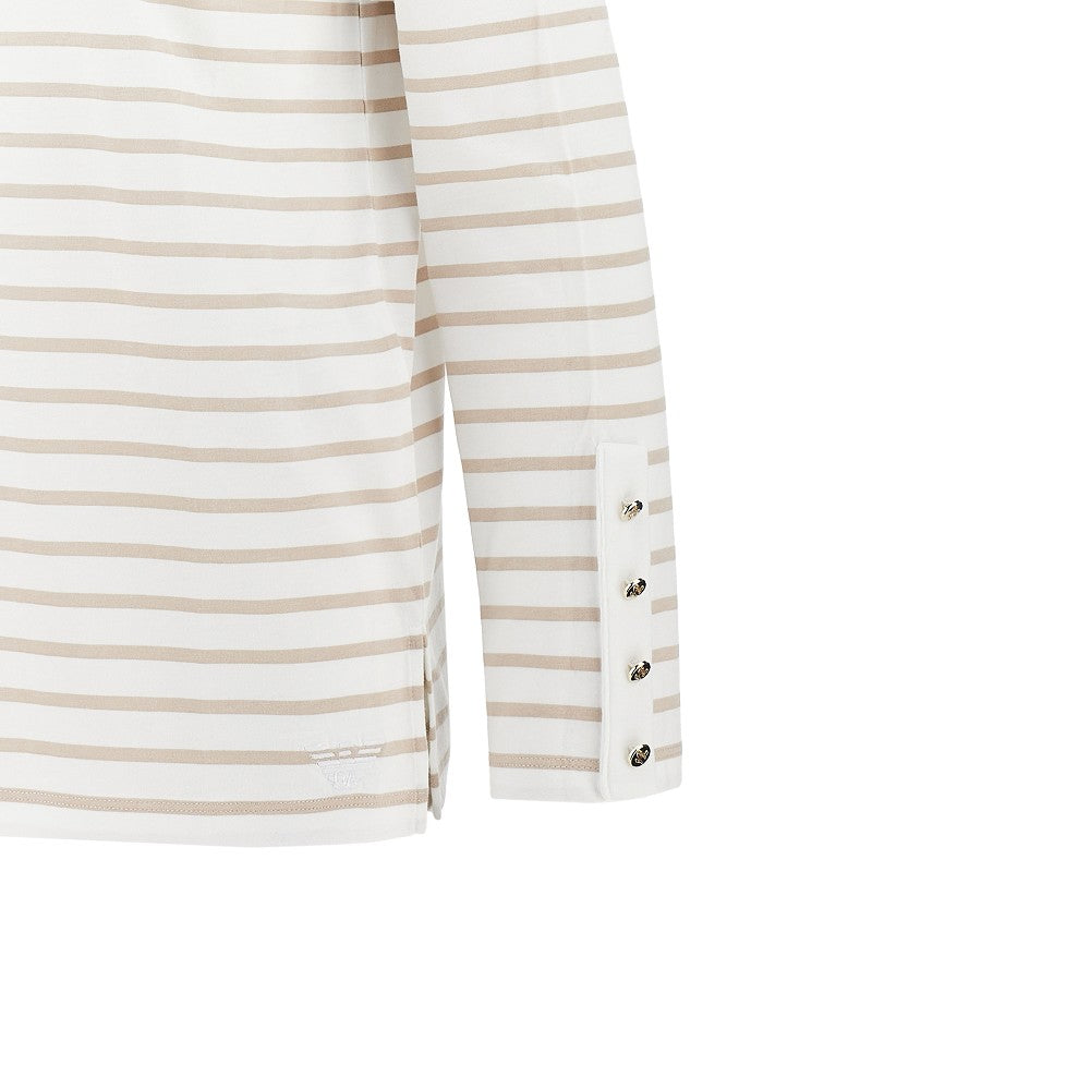 EMPORIO ARMANI L striped t-shirt with buttons