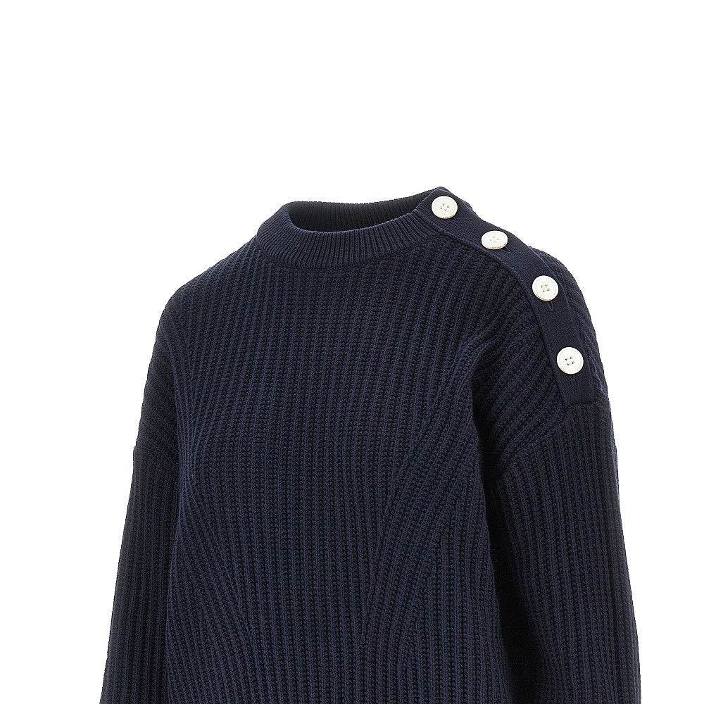 EMPORIO ARMANI M cotton sweater with shoulder buttons