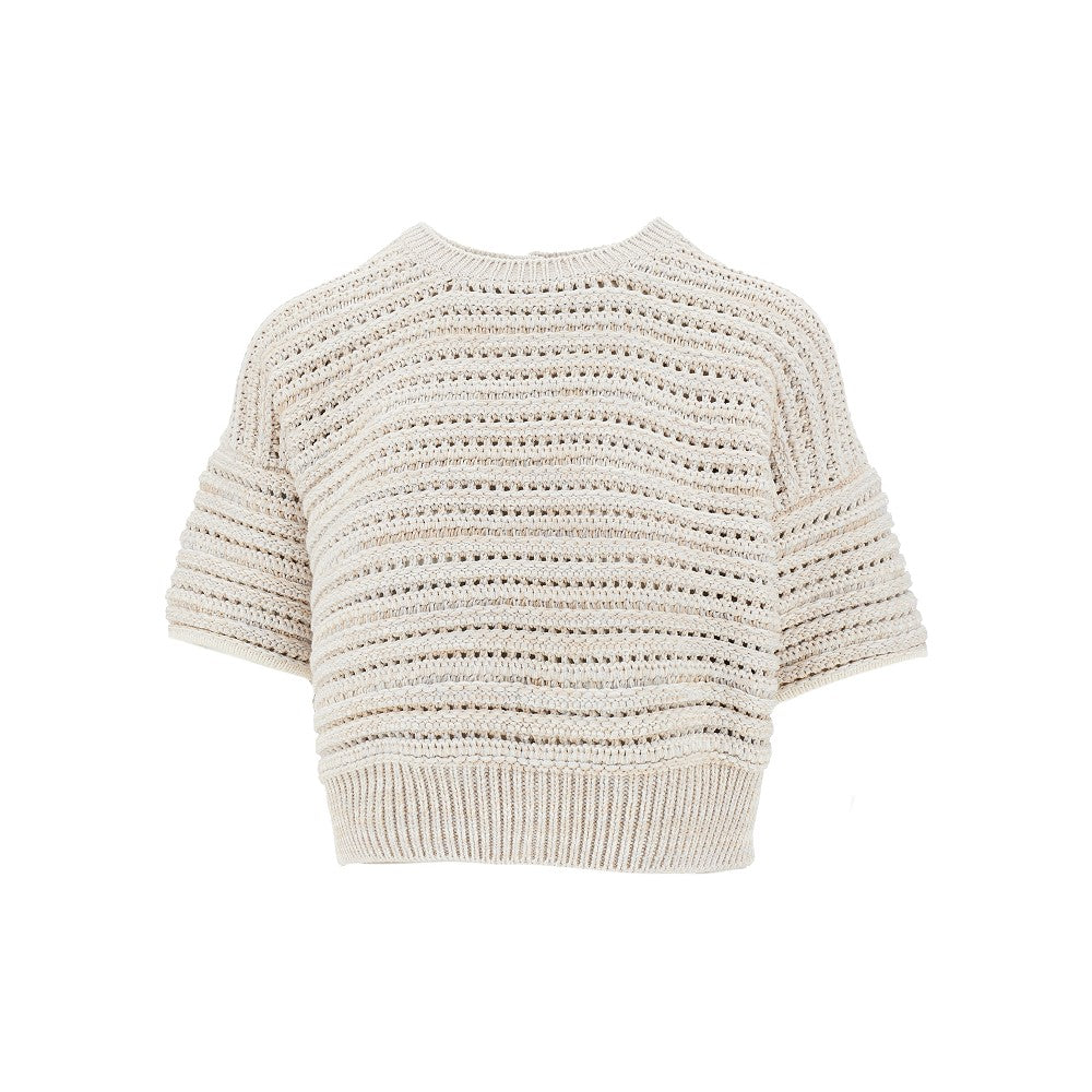 EMPORIO ARMANI S openworked knit top