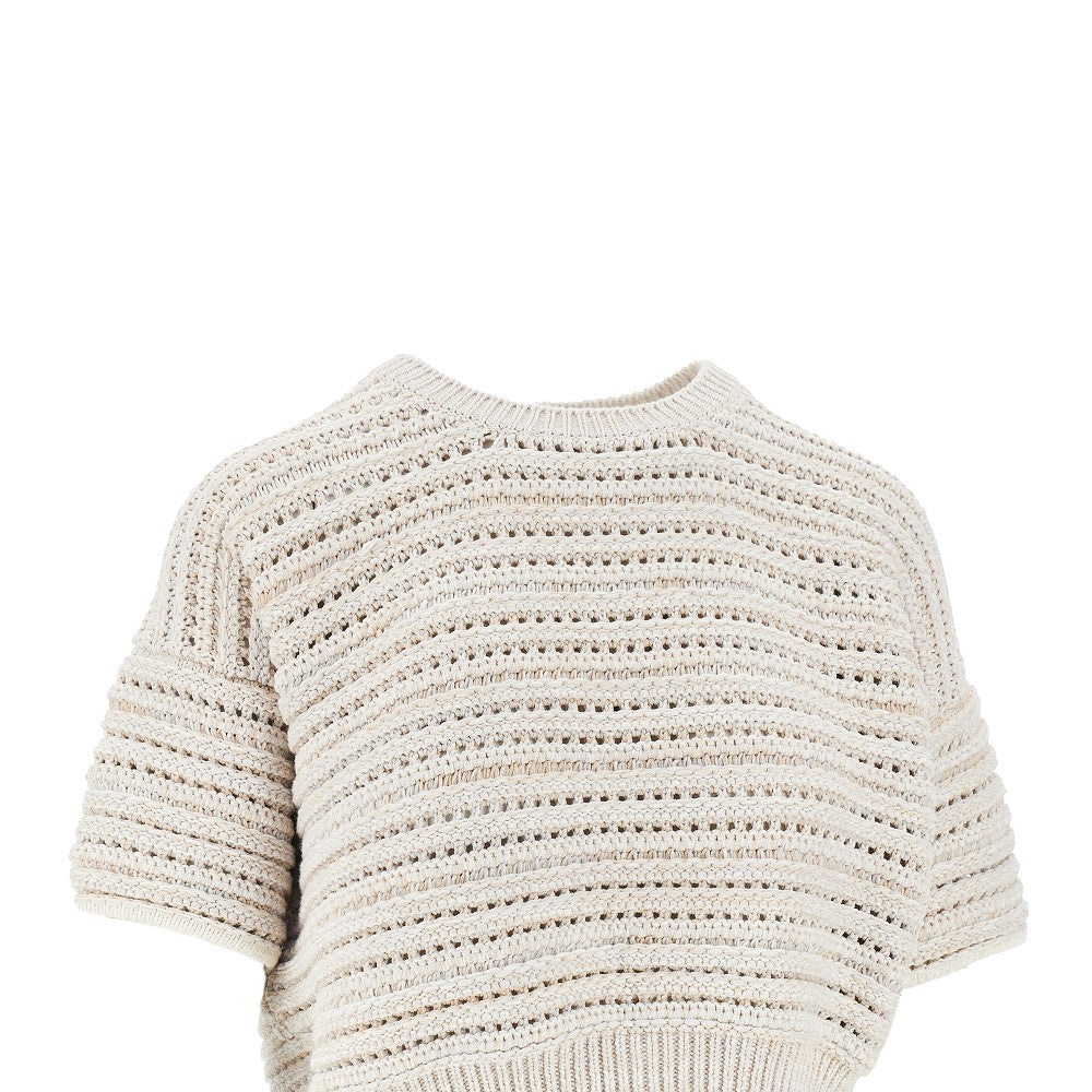 openworked knit top