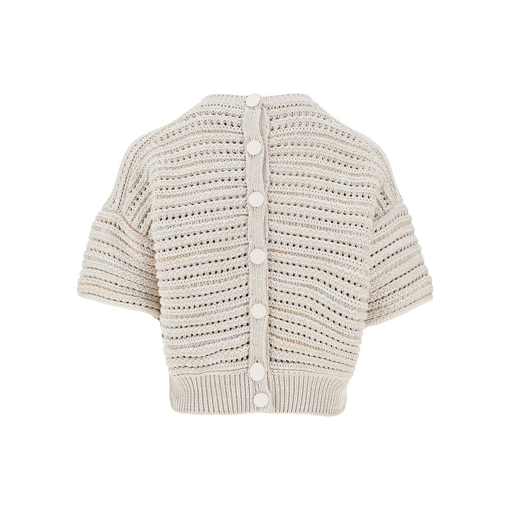 openworked knit top
