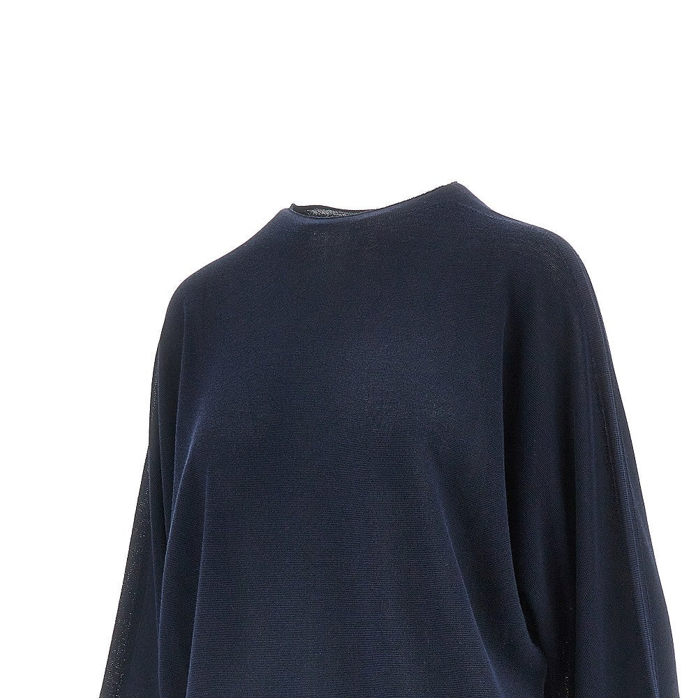 knitted top with batwing sleeves