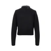 knitted crewneck sweater with crystals