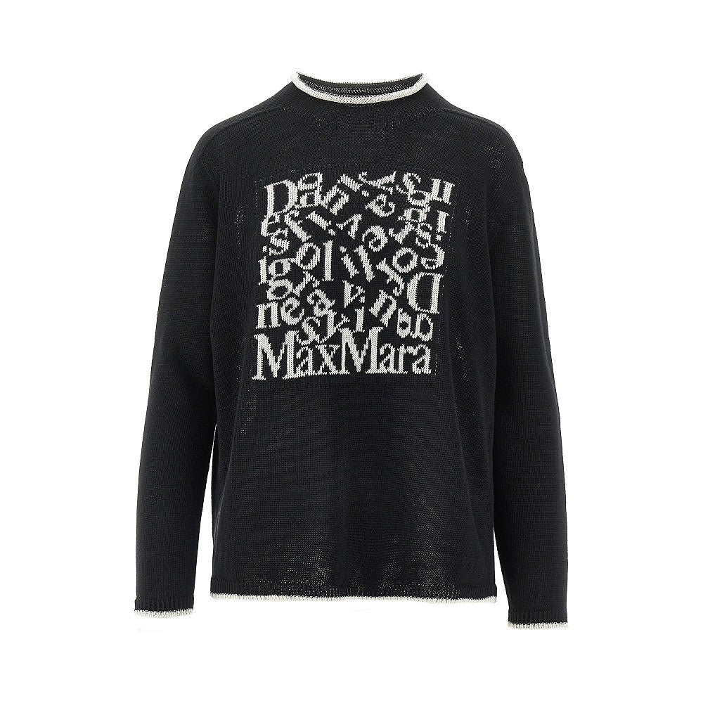 MAX MARA S M logo intarsia linen sweater