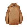 wool and cashmere sweater with slanted zip