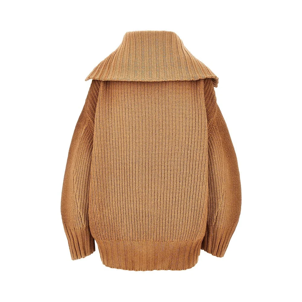 wool and cashmere sweater with slanted zip