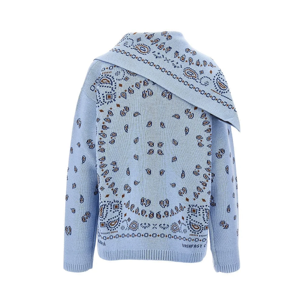 sweater with bandana jacquard motif