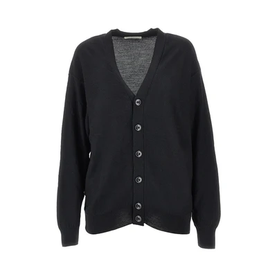 wool-blend twisted cardigan
