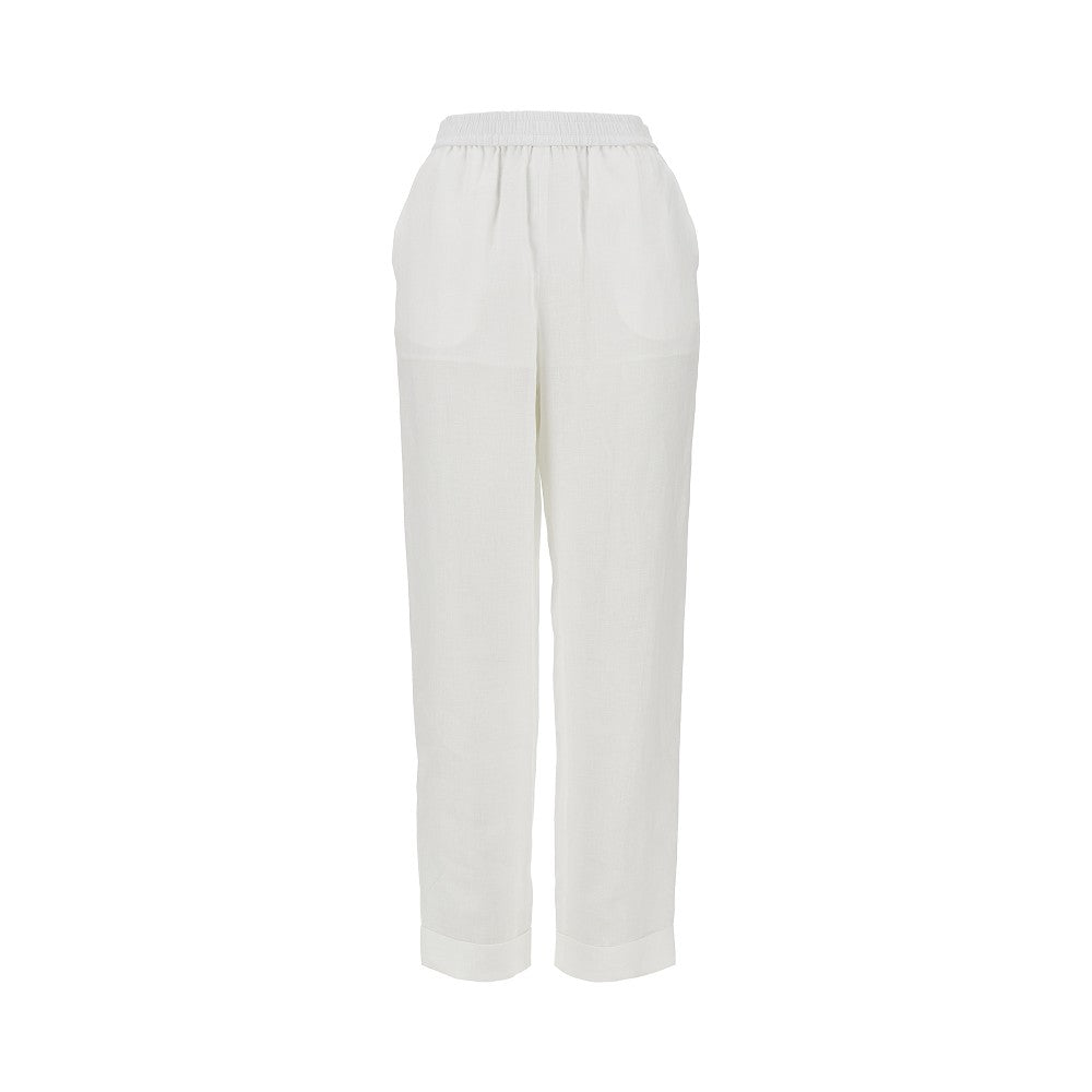 EMPORIO ARMANI 40 linen pants with elasticated waist
