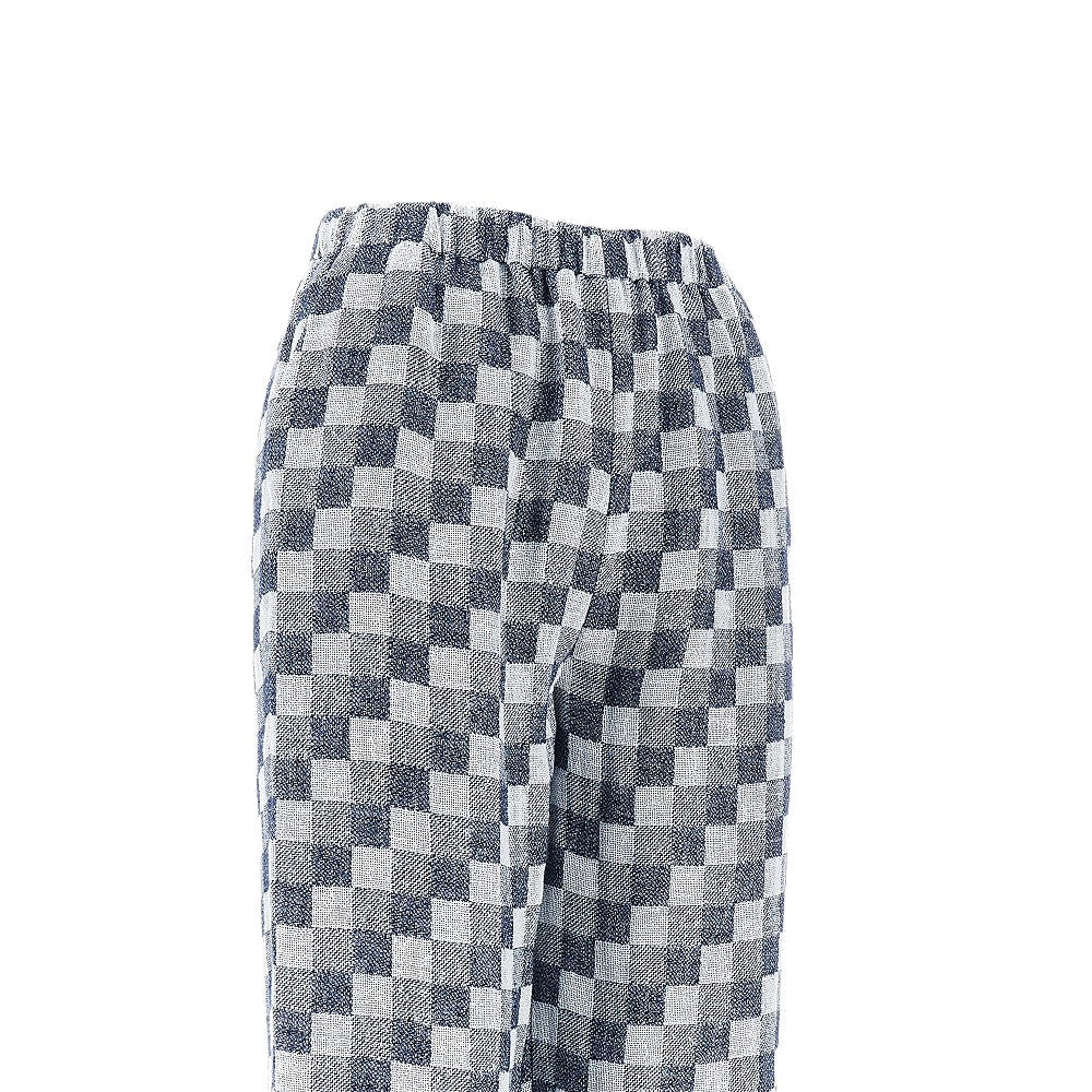 linen-blend gauze pants