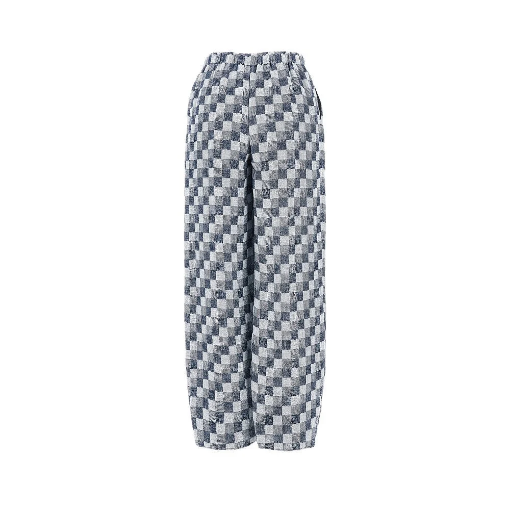 linen-blend gauze pants