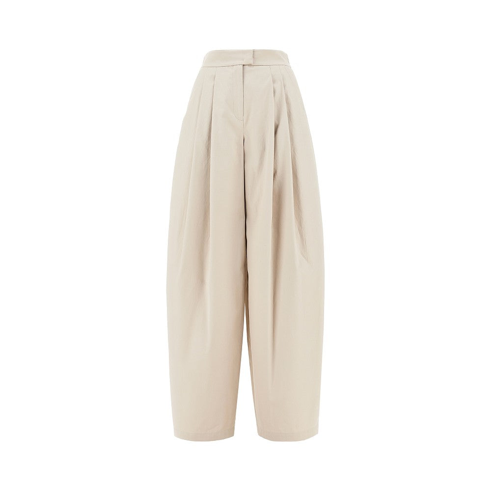 gabardine wide pants with darts