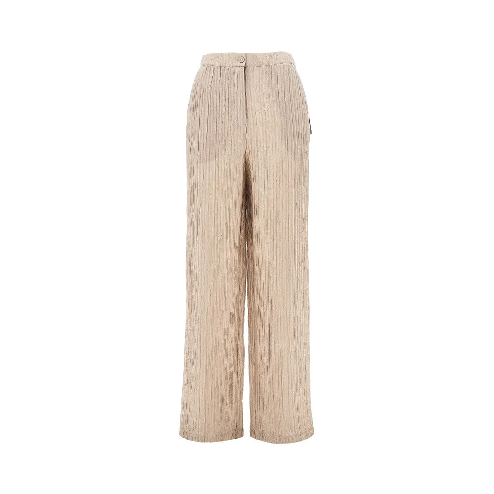 EMPORIO ARMANI 46 textured lurex taffetà pants