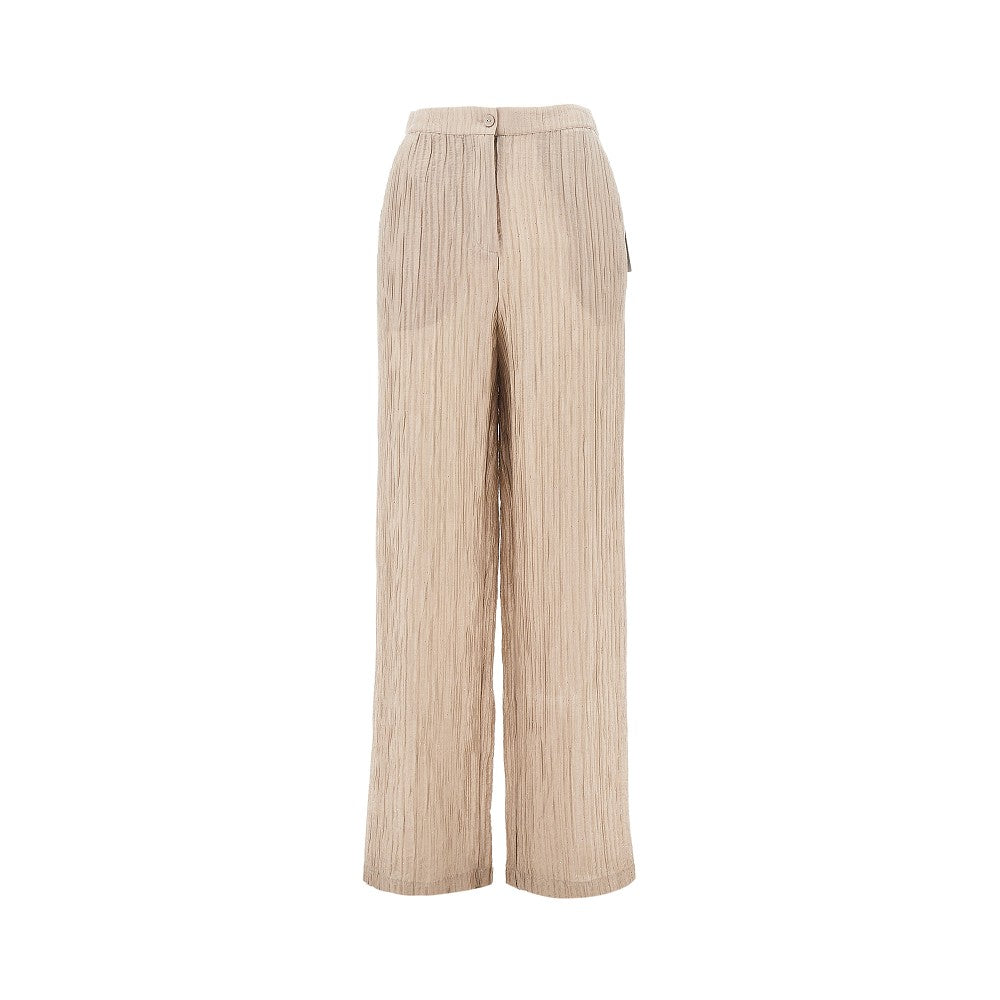 EMPORIO ARMANI 44 textured lurex taffetà pants