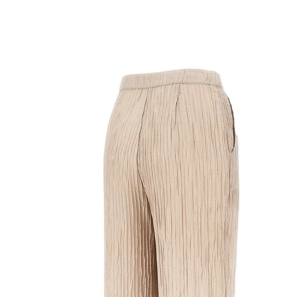 textured lurex taffetà pants
