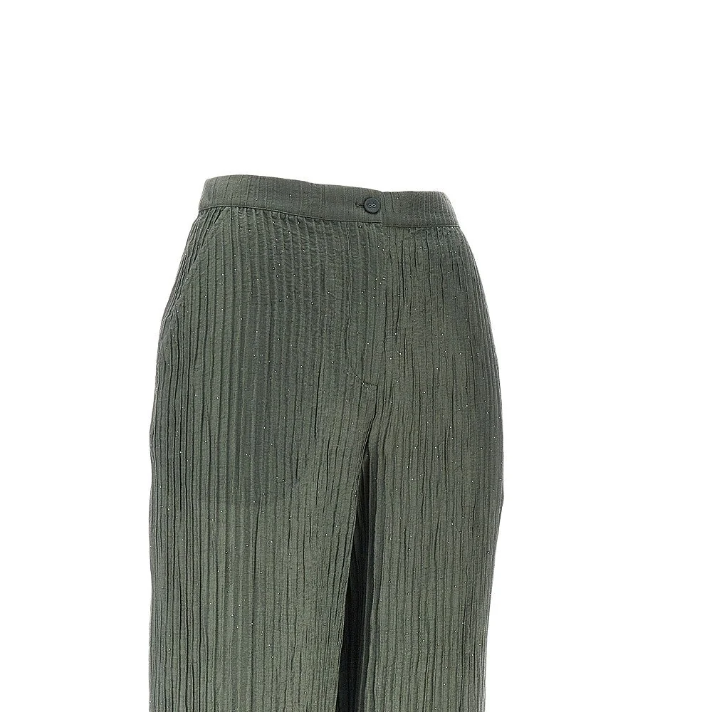textured lurex taffetà pants