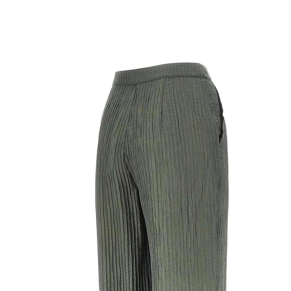 textured lurex taffetà pants