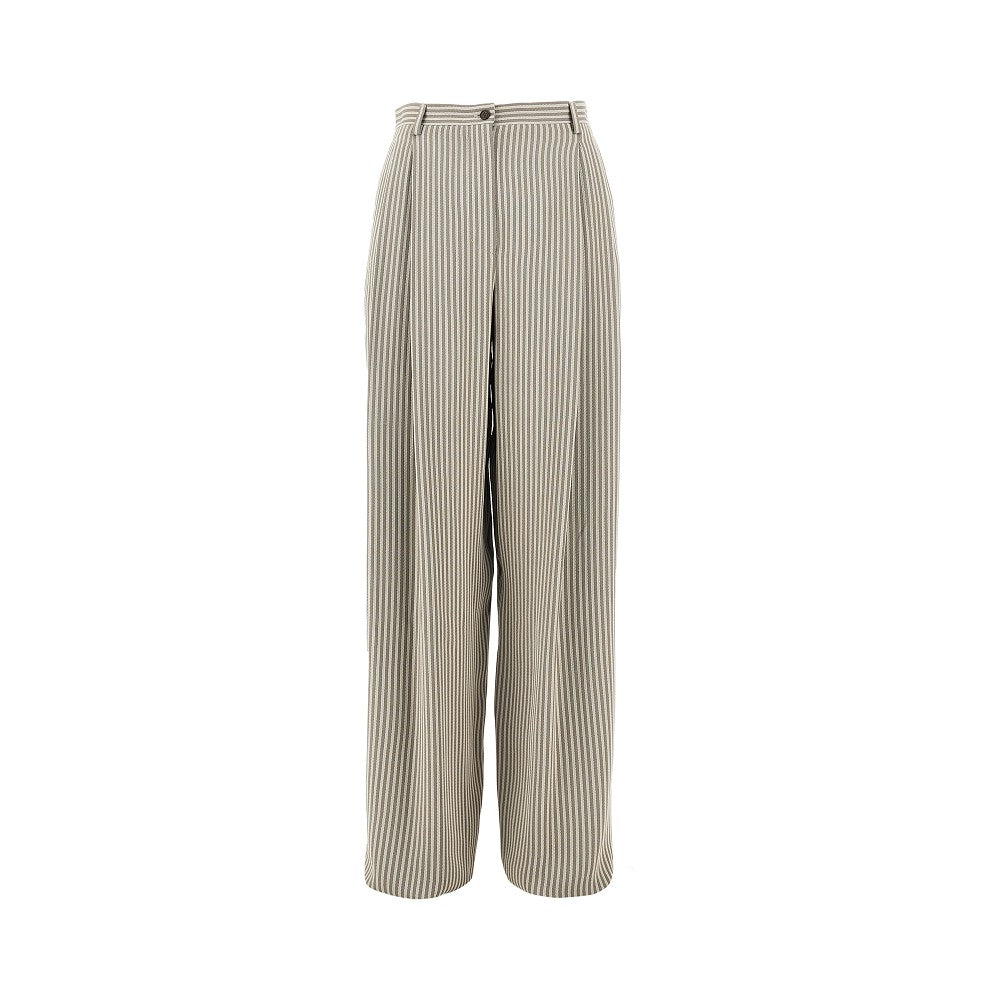 icon striped crepe pants with darts
