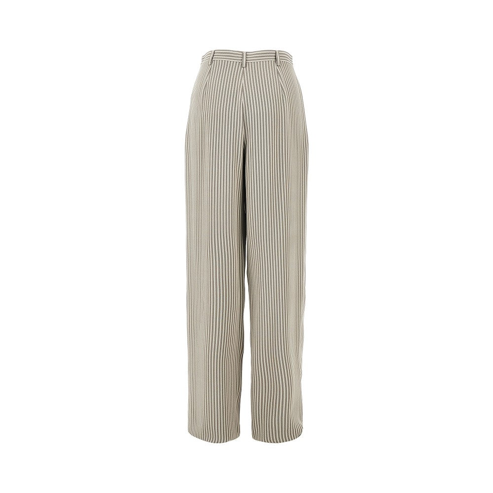 icon striped crepe pants with darts