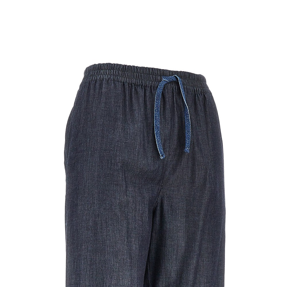 EMPORIO ARMANI 40 lightweight denim pants with drawstring
