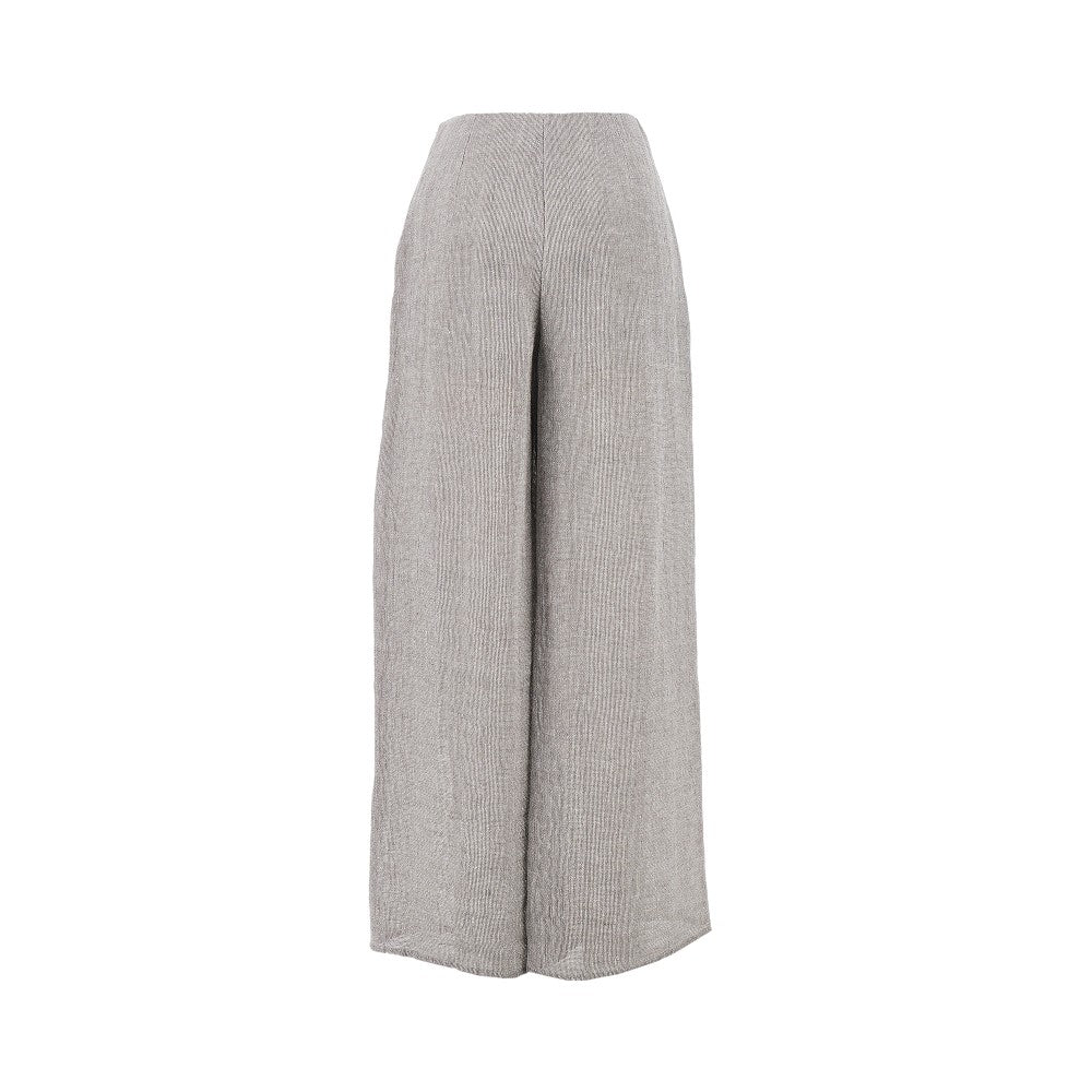 linen-blend gauze pants