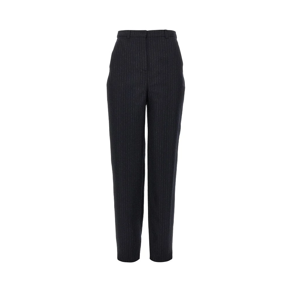EMPORIO ARMANI 40 wool-blend pants with pinstriped motif