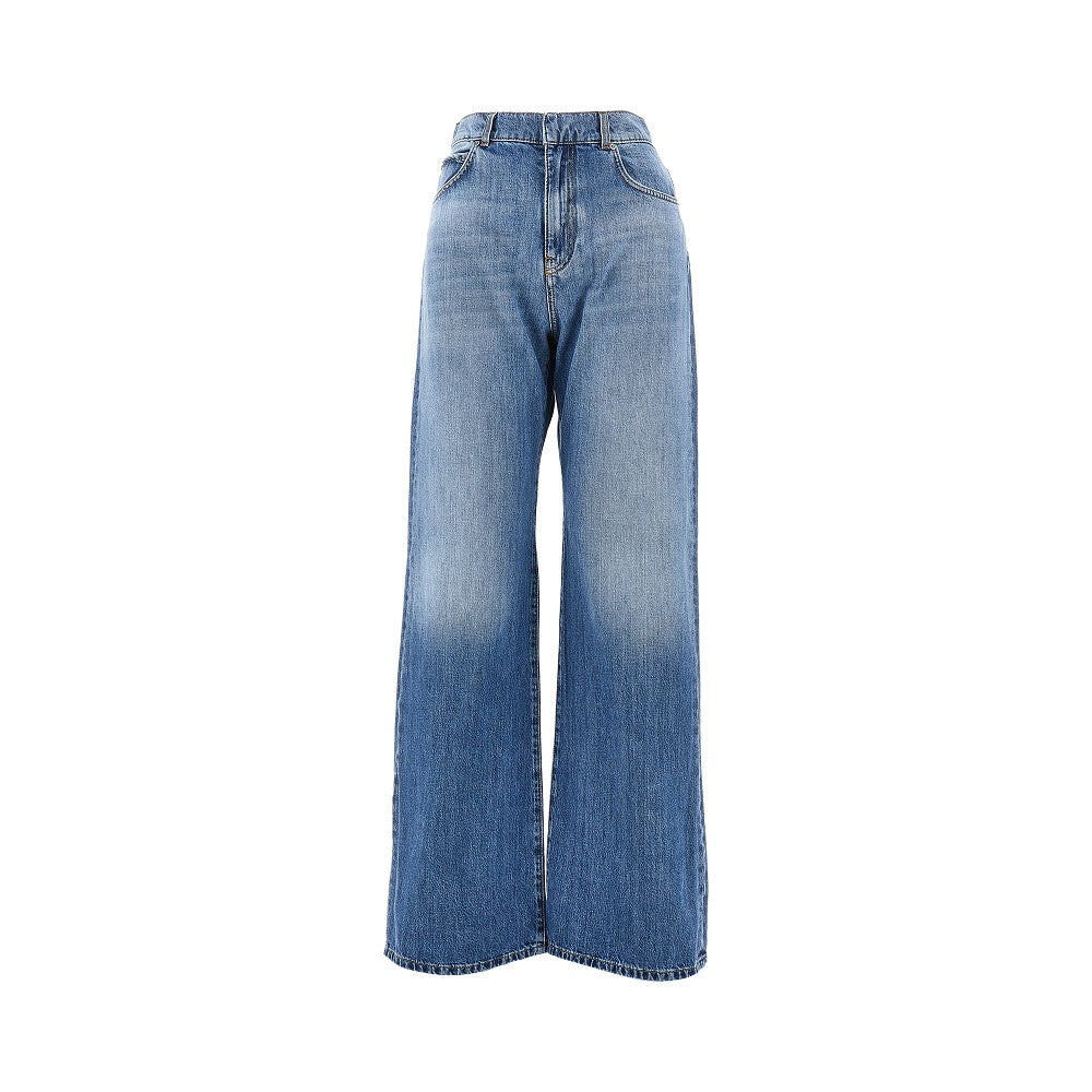 PINKO 24 wide leg jeans with fadings