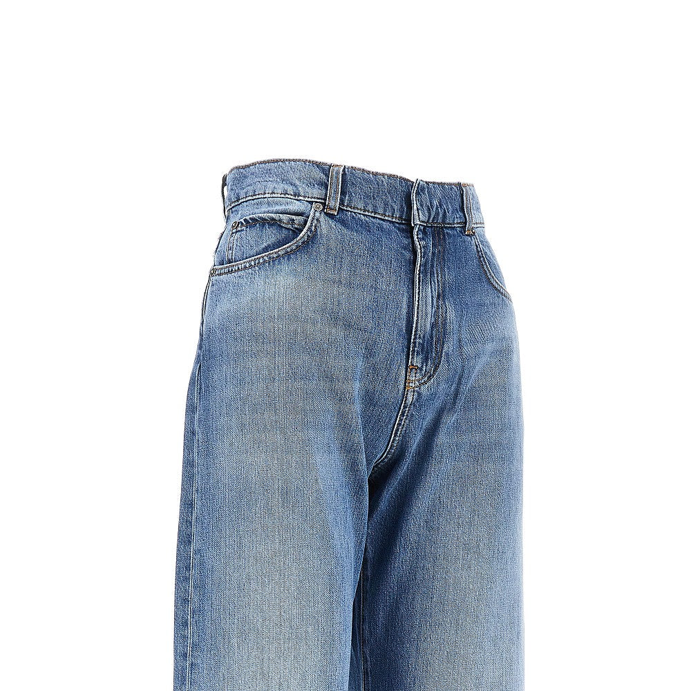 wide leg jeans with fadings