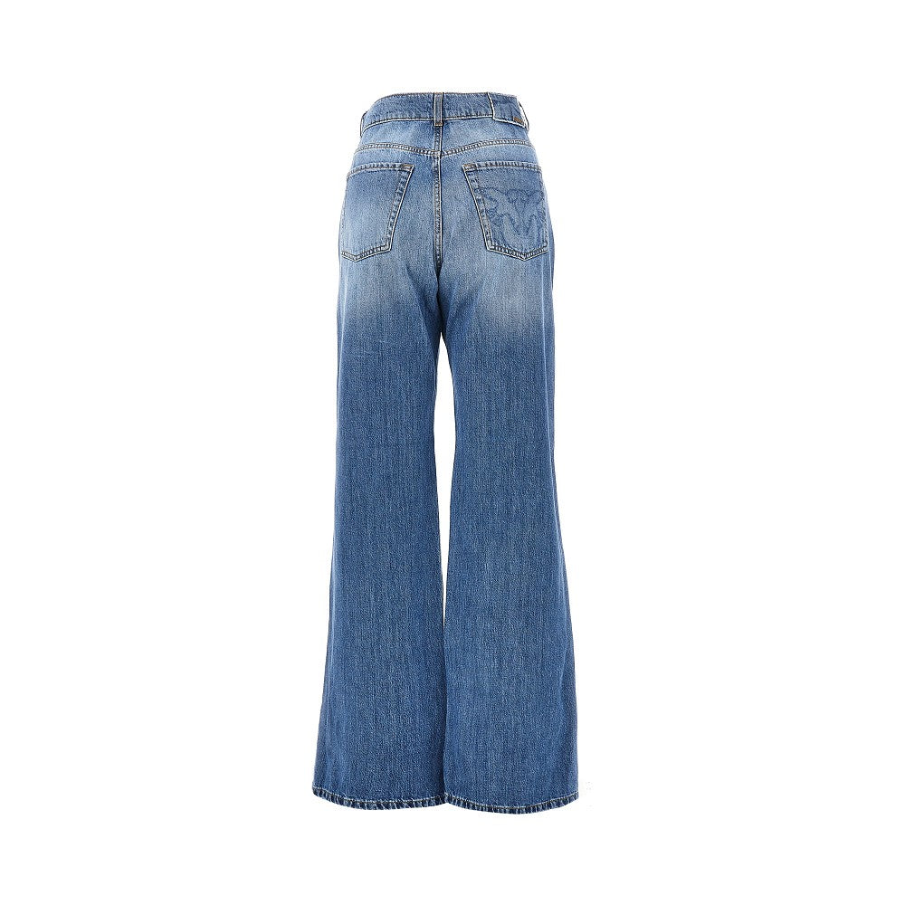 wide leg jeans with fadings