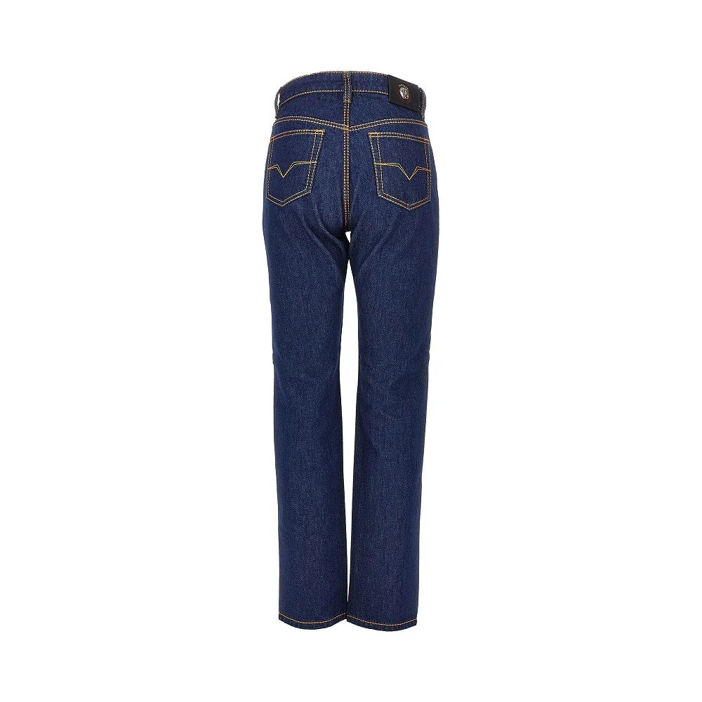 cotton denim jeans with medusa detail