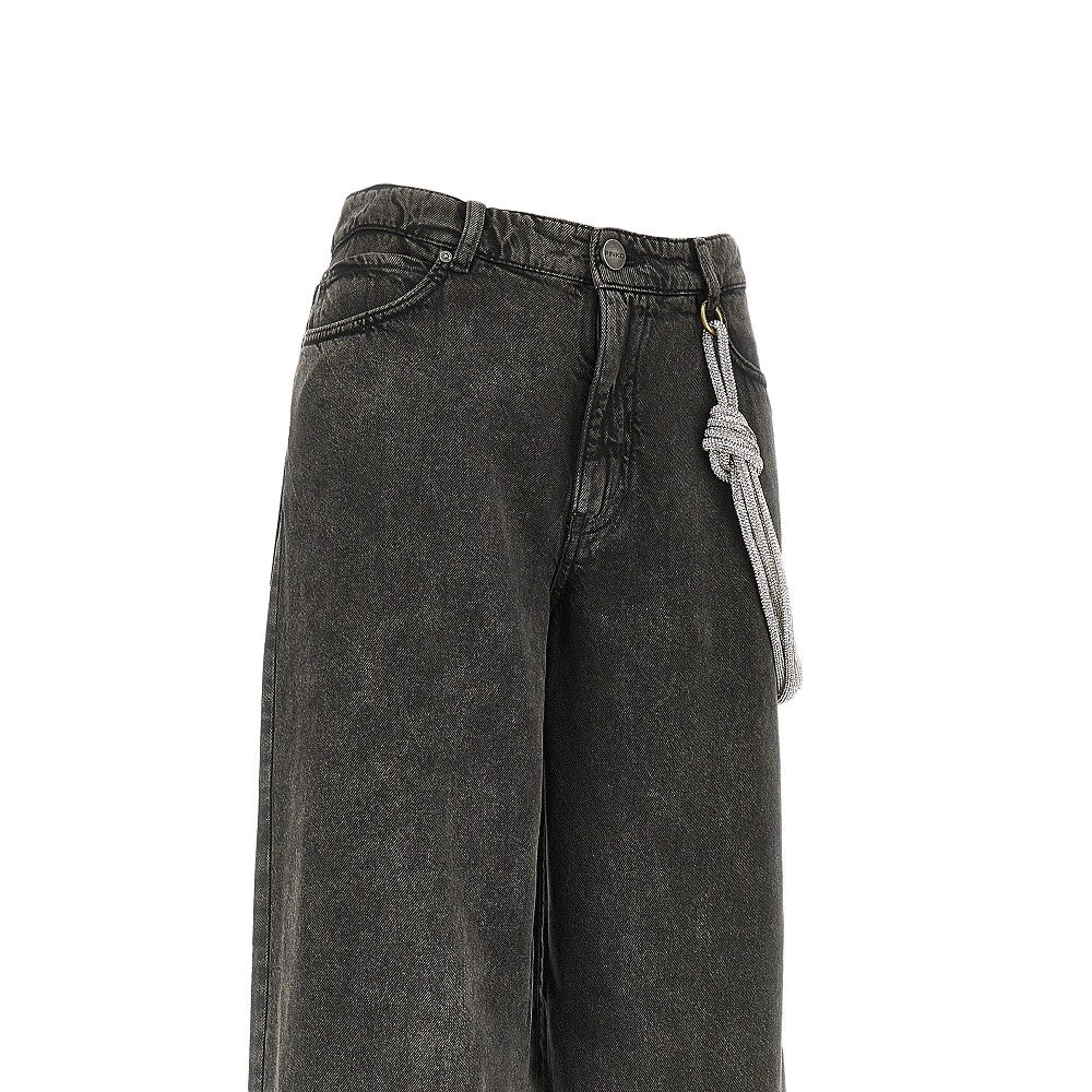 PINKO 26 loose fit jeans with strass cord