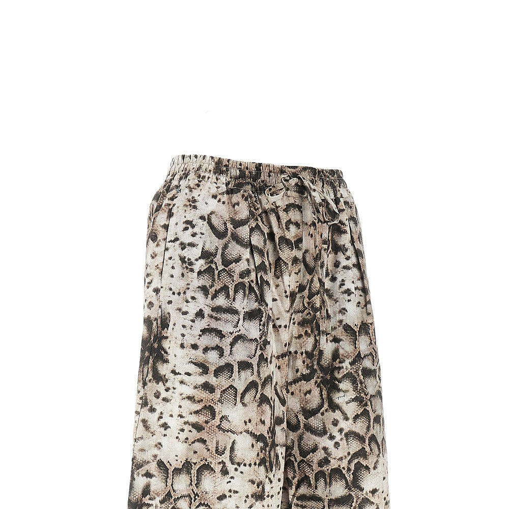 PINKO XS animalier muslin wide pants