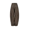 faux leather barrel leg pants